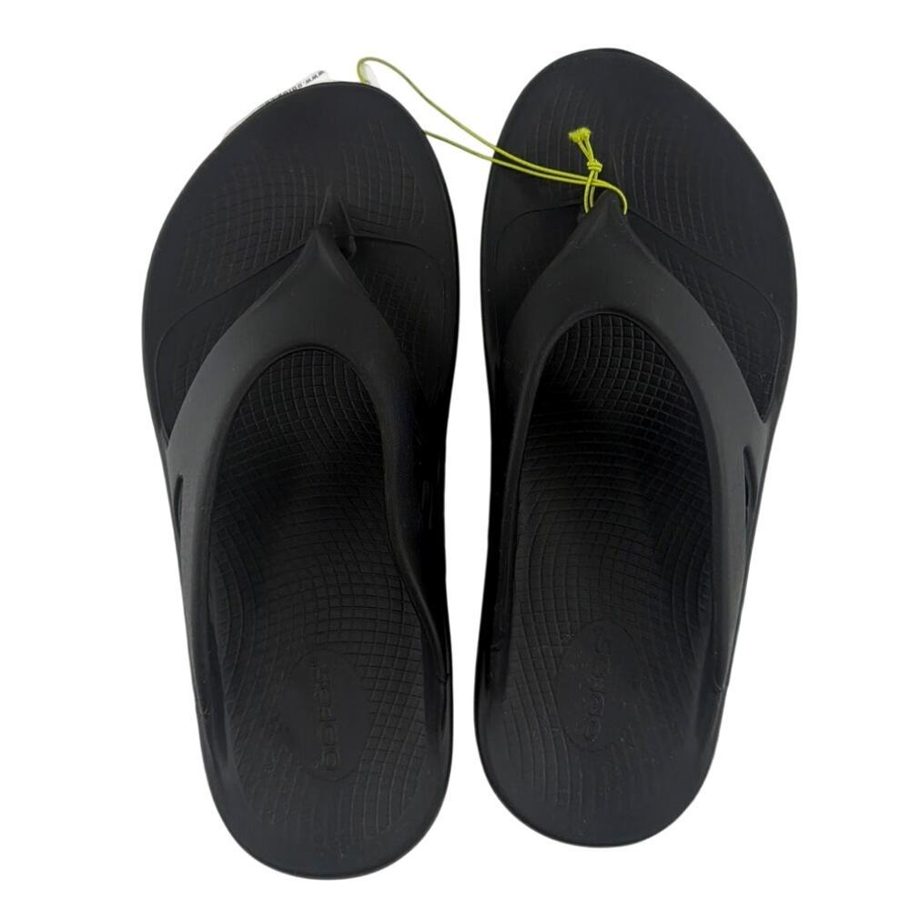 OOfos Unisex Black OOriginal Recovery Thong Slide Sandals Size M9/W11 - Picture 5 of 11